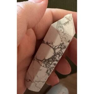 White Howlite Crystal Point Tower Obelisk White Excellent Polished‎